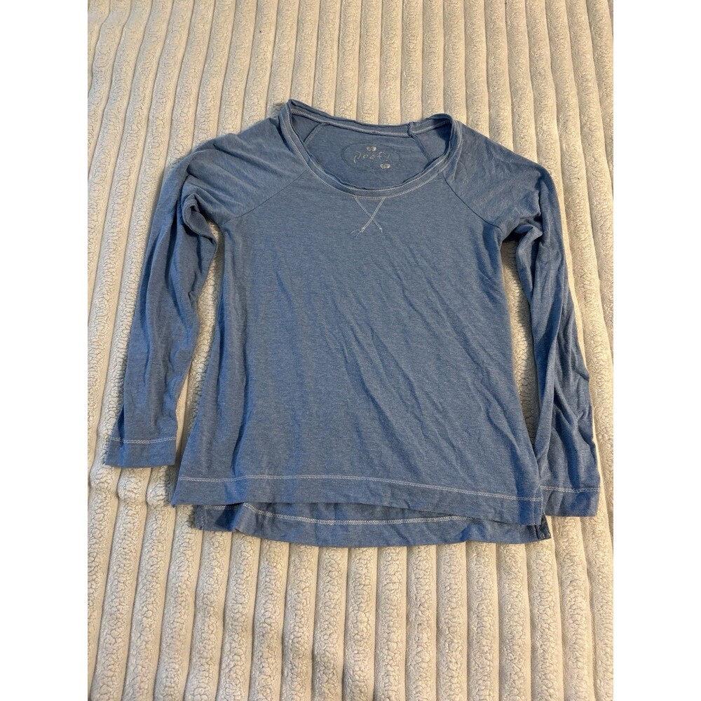 Poof! Long Sleeve T Shirt Women’s Medium Blue Beachy Summer Surfer Top